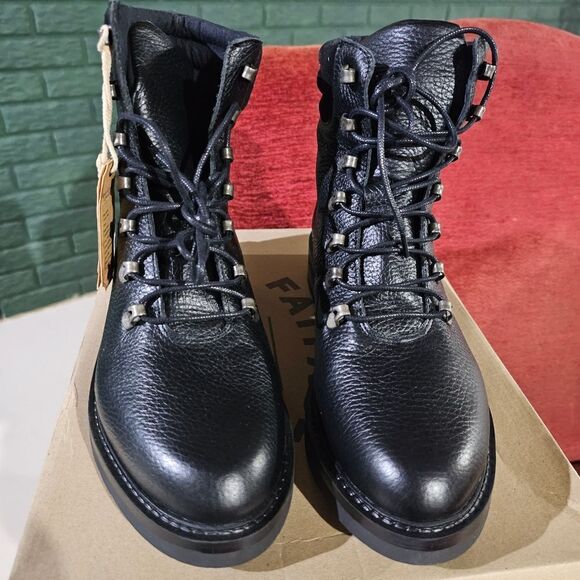 NEW IN BOX FAT FACE HARPER HIKER BOOTS BLACK LEATHER SIZE 9 WMNS - Picture 5 of 7